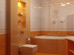 Оранжевая ванная комната на ул.Никитина